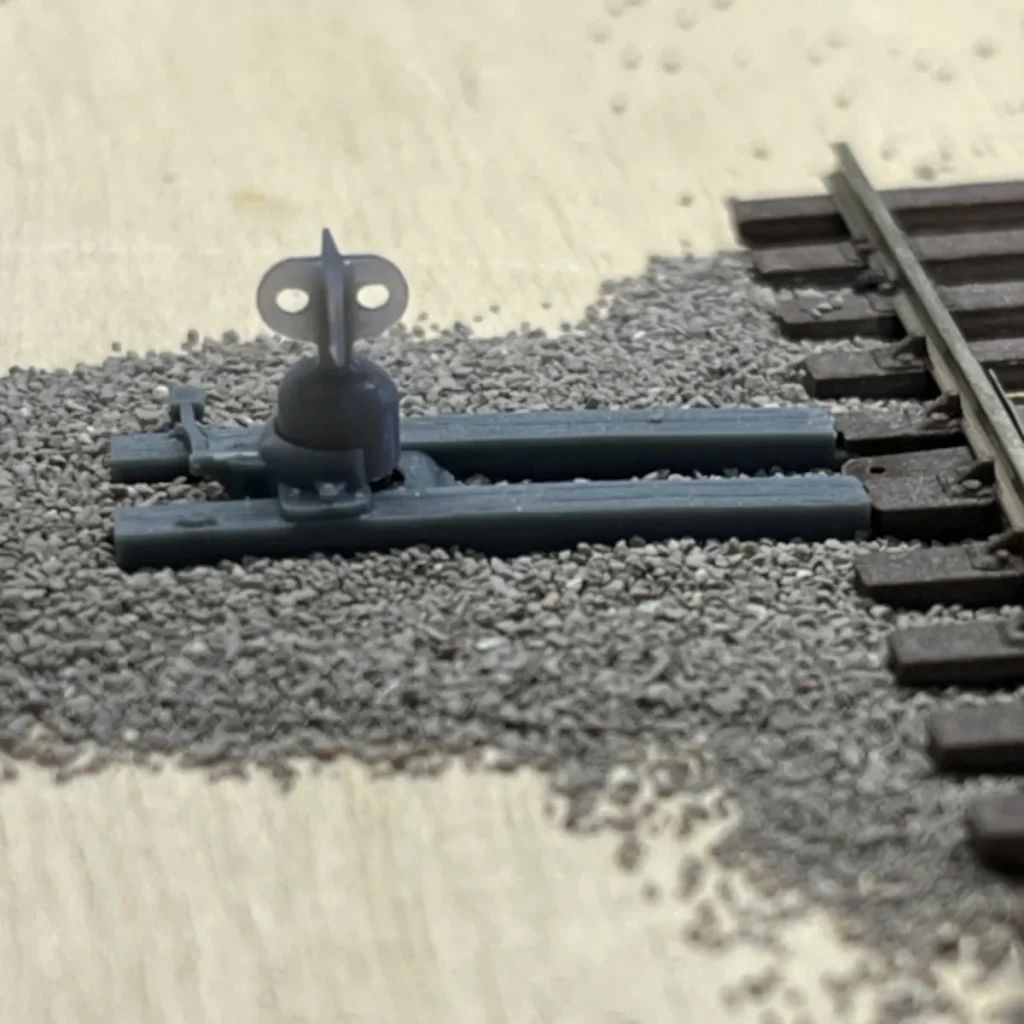 Switch Stand Turnout Control Unpainted with ballast