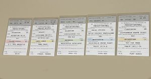 Baseball card sized car cards and waybills