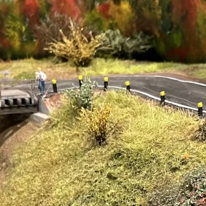 Guardrail kit in HO scale installed on the Georgetown Branch model railroad.