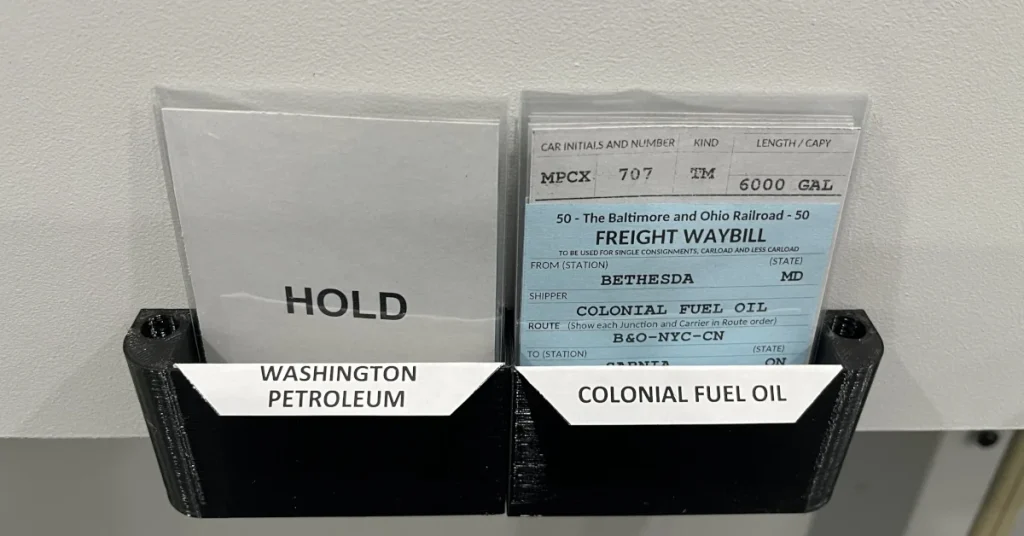 Prototype waybills for model railroad operations with two sided waybills for tank cars.