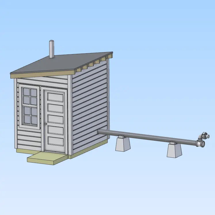 Tank Car Unloading Pump House with Pipe
